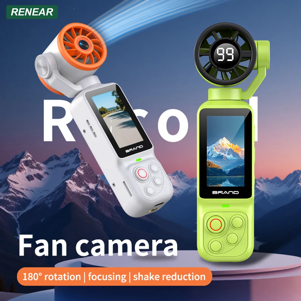 Portable HD Action Camera With Five Speed Adjustable Cooling Fan Video Recorder Digital Camera For Vlogging Outdoor Action Cam