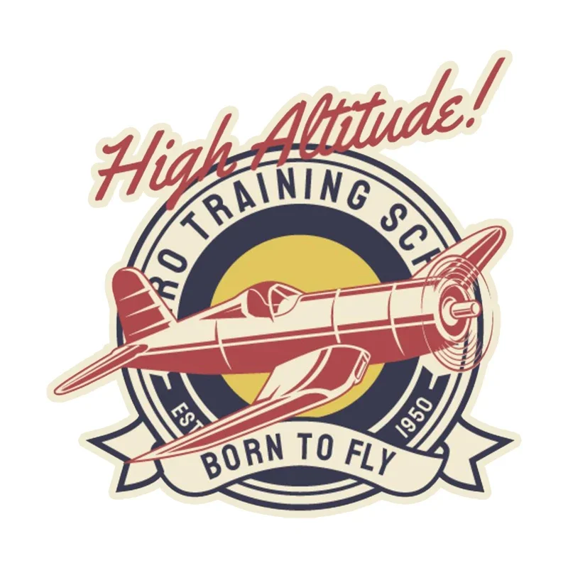 Car Sticker Funny High Altitude BORN TO FLY Vintage Airplane pvc Waterproof Sunscreen