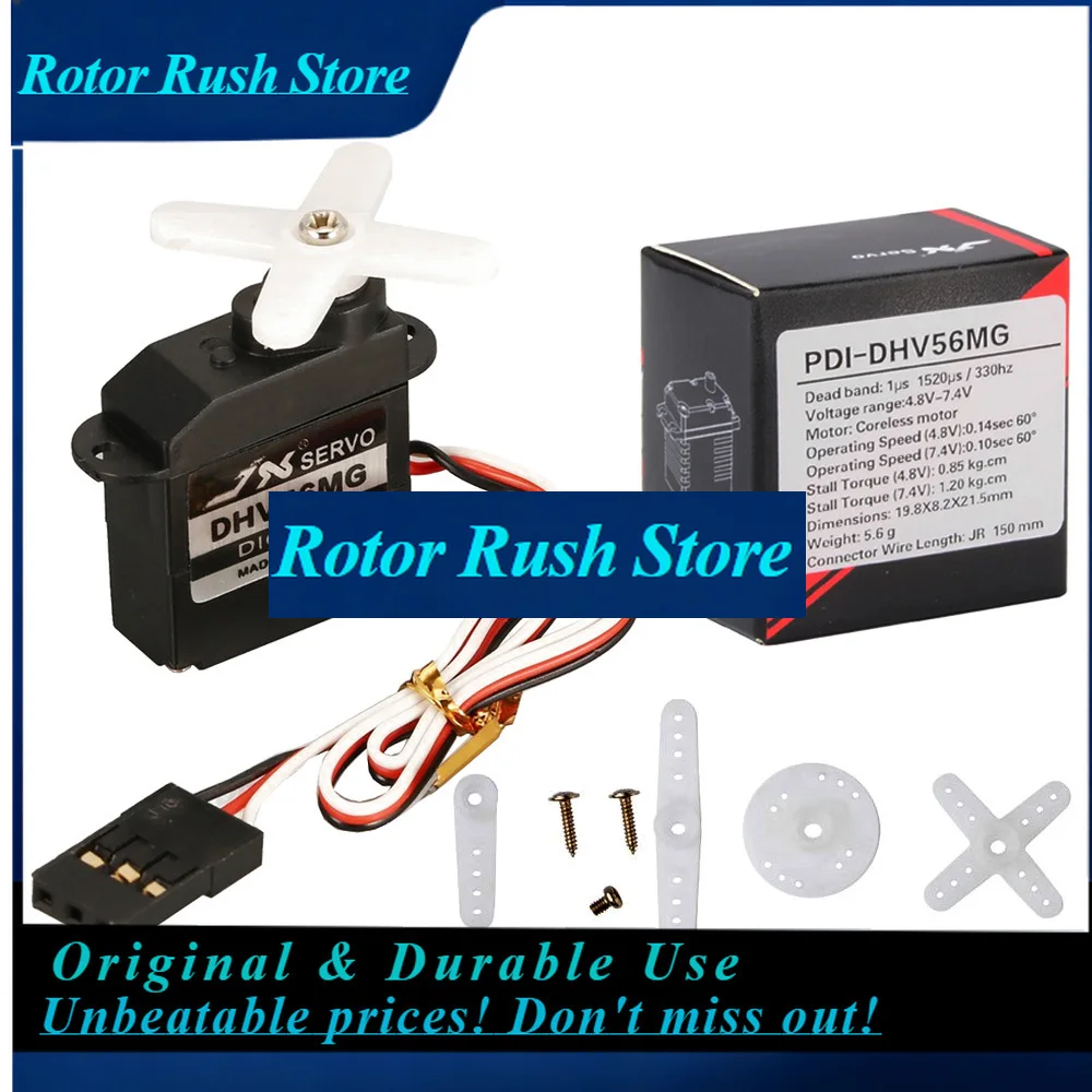 RoRuSJX PDI-DHV56MG Mini Steering Torque Digital Metal Gear Coreless Servo For RC Fixed Wing Airplane Plane Drone Car Truck DIY