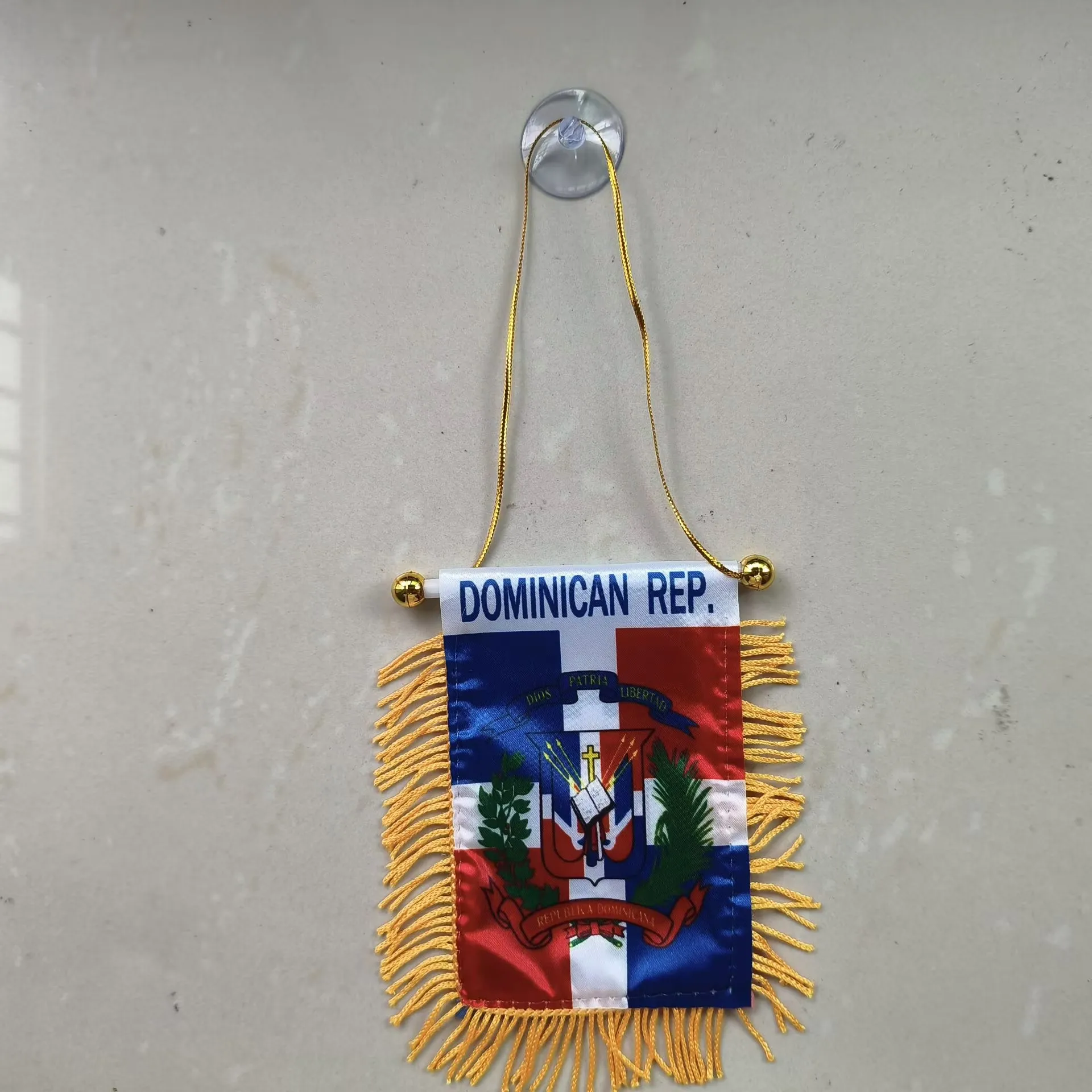 Aerxemrbrae 8*12cm Car Window Decoration Dominican Republic Hanging Pennant Flags Dominican Mini Pennant