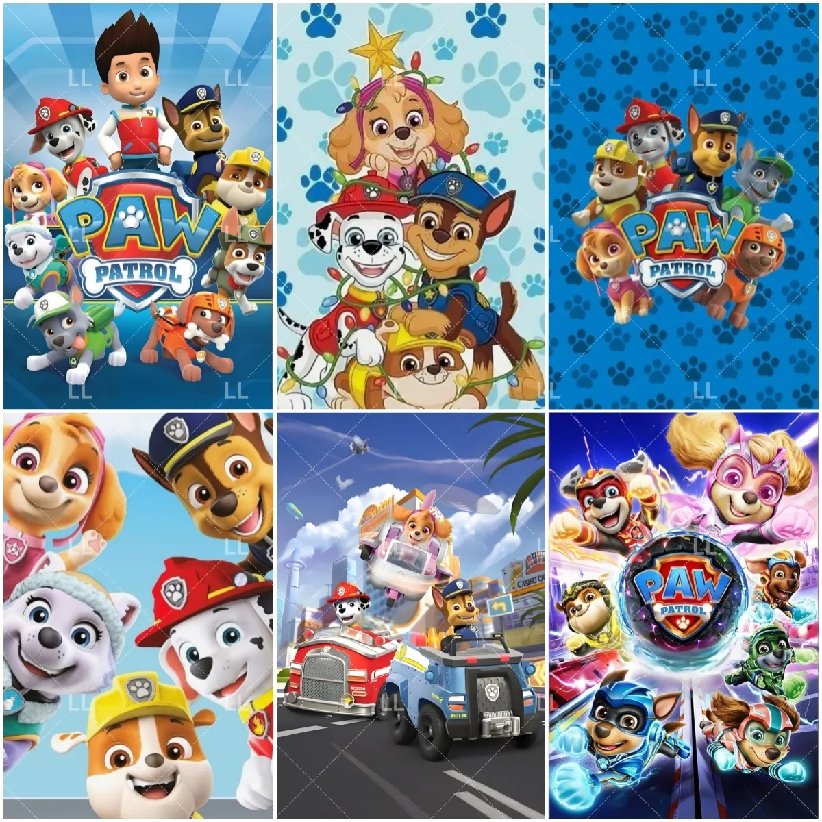 Paw Patrols Photography Background Anime Puppy Dog Door Backdrop Decoration Baby Shower Supplies Boy Girl Banner Prop Kid Gift