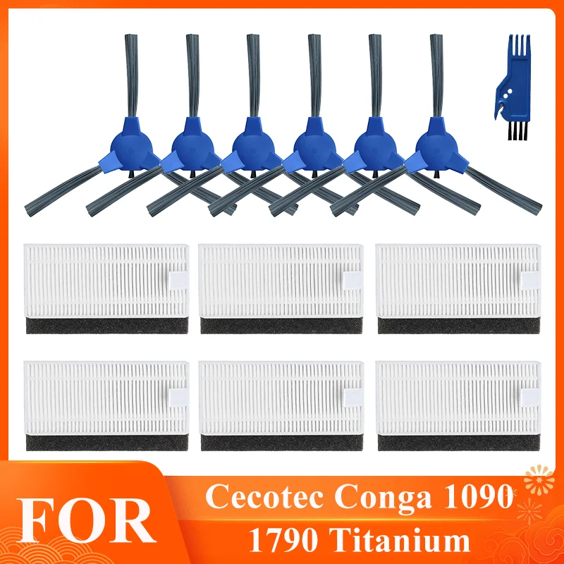 Accessories For Cecotec Conga 1090 1790 Titanium Ultra Vacuum Cleaner Replacement Side Brush Hepa Filter Mop Cloth Accessories