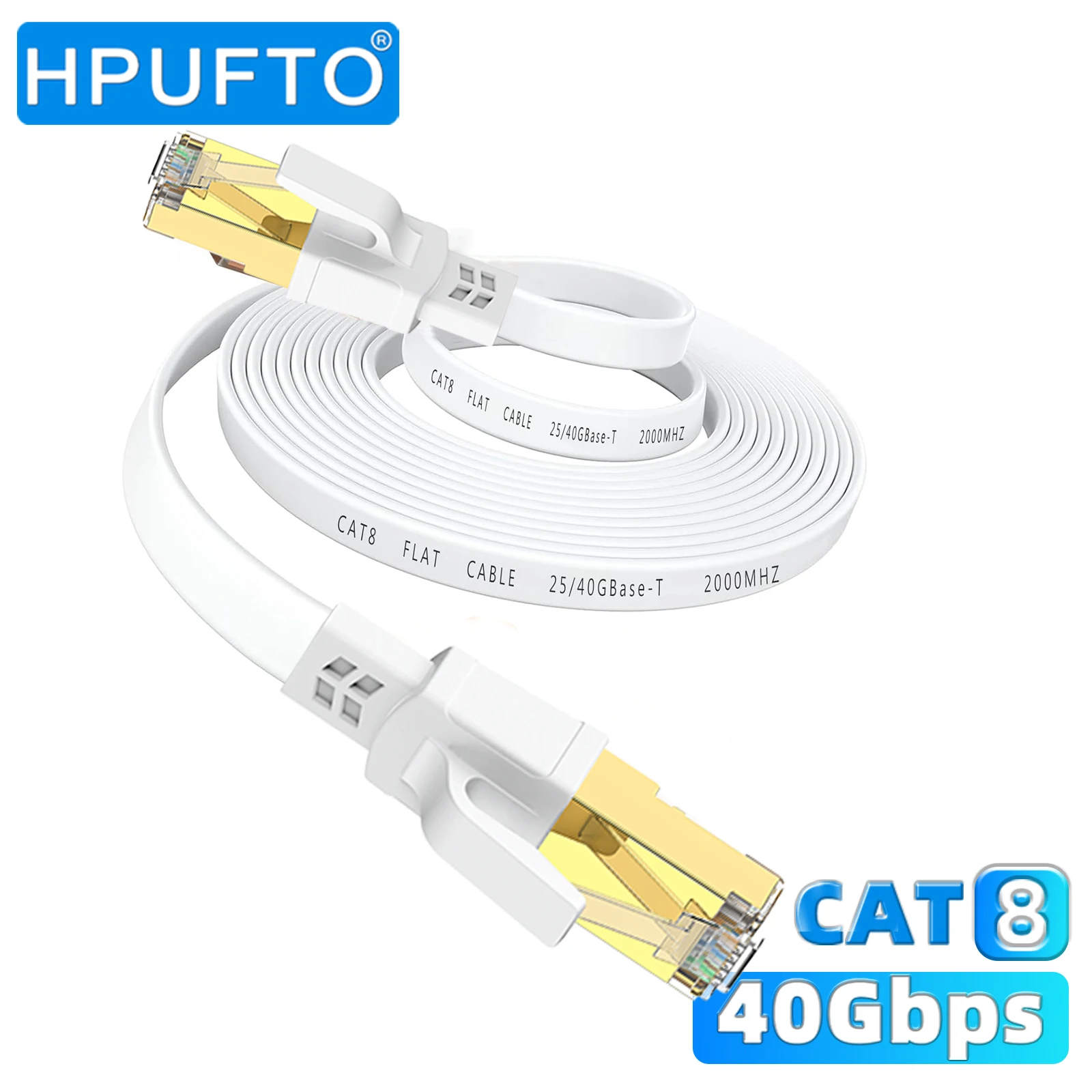 Cat 8 Ethernet Cable High Speed Flat Internet Network RJ45 Cable Shielded 2000Mhz 40Gbps cable ethernet cat 8 ps5 accessories