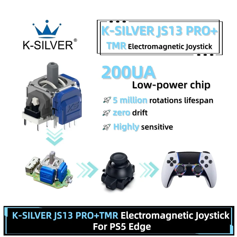 2/10PCS for PS5 Edge K-SILVER JS13 PRO+ Replace TMR Effect Joystick 3D Analog Stick for DualSense Edge 3D Analog Sensor