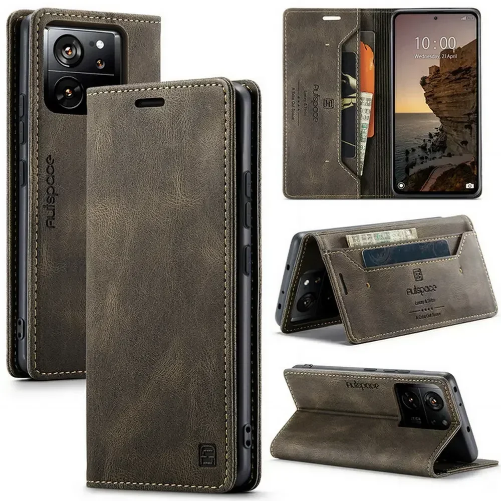 For Xiaomi 17T 13T 14T Pro 5G RFID Leather Flip Magnetic Case For Redmi Note 13 14 Pro 14s 12 13C Poco X7 X6 M6 C65 Wallet Cover