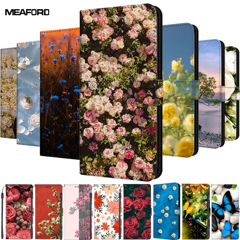 Phone Case for Xiaomi Poco X6 Pro / PocoX6 Cover M6Pro Leather Wallet Flip Book Magnetic Stand Shell For Xiaomi Poco M6Pro Coque