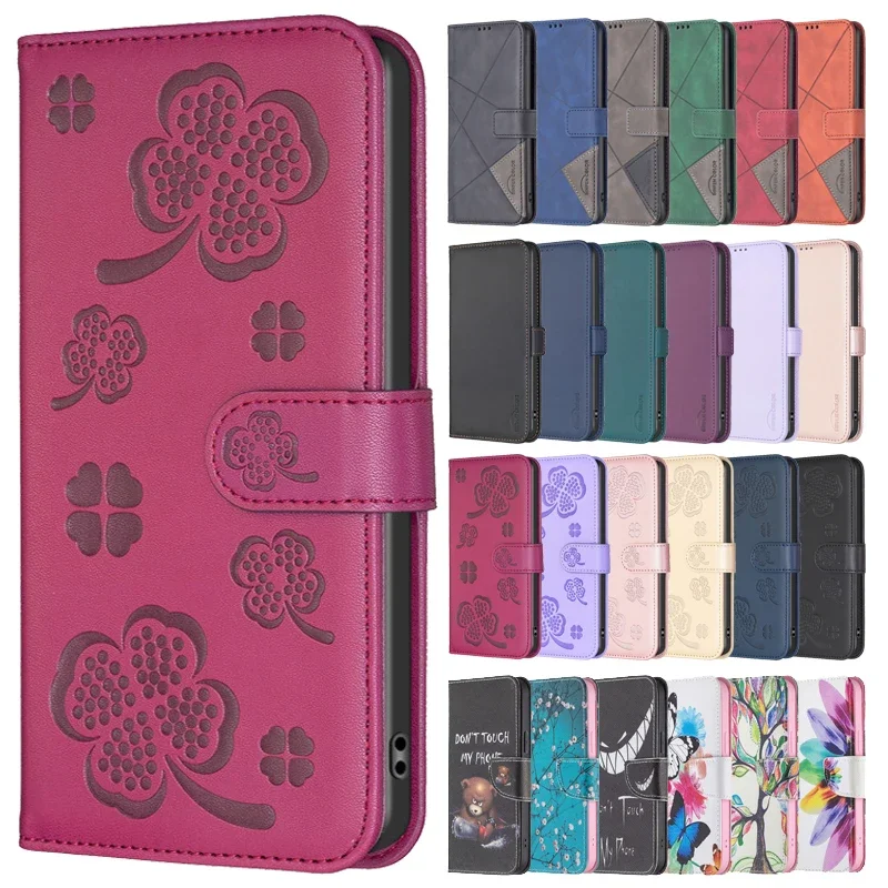 Wallet Flip Case on For Xiaomi Redmi Note 13 4G Classic Phone Leather Cases For Redmi Note13 4G 2024 Card Slot Back Cover Etui