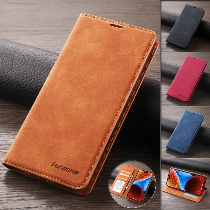 Leather Retro Wallet Flip Case For Xiaomi Redmi 13 13C Note 13 4G Note13 Pro 13Pro+ Plus 5G Phone Cover Magnetic Hasp Card slot