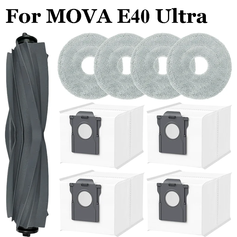 Accessories For ( MOVA E40 Ultra ) Robot Vacuum Cleaner Main Brush Removes 99% Of Bacteria Mop Cloth Dust Bag Accessories