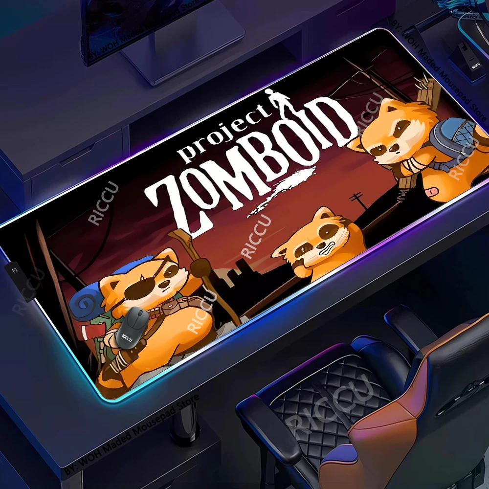 Project Zomboid Game Mousepad XXL Gaming Accessories Mouse Mat Laptop Computer Deskmat Extended Mouse Pad RGB E-Sports Tablemat