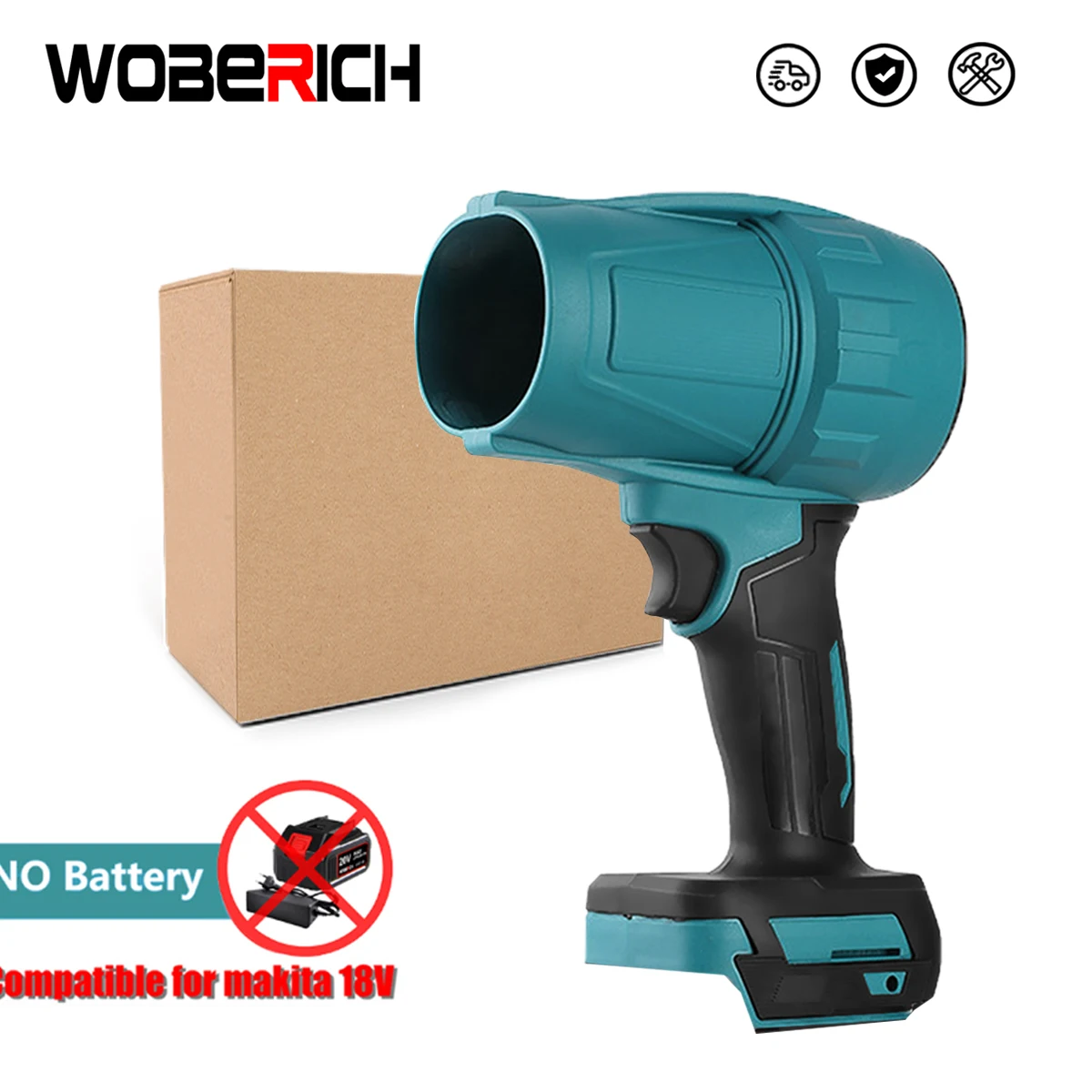 Cordless Handheld Turbo Jet Fan Car Violent Air Blower Powerful Electric Strong Dust Blower(No battery)For Makita/WOBERICH 18V