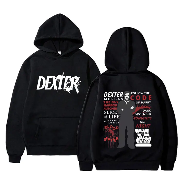 TV Play Dexter Morgan Hoodie Men Women Vintage Oversized Pullover Hoodies Male Fashion Casual Fleece Cotton Hooded Sportswear