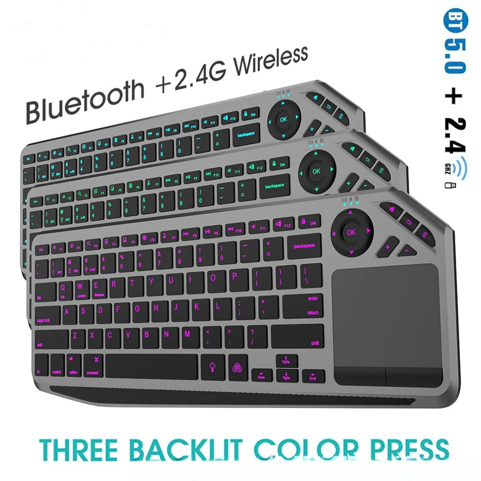 Bluetooth 2.4G wireless touch dual-mode keyboard PC tablet smart TV multimedia hotkey wireless keyboard