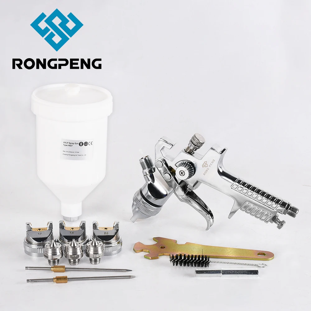 HVLP Spray Gun 1.4/1.7/2.0mm RONGPENG Professional Paint Gun Pneumatic Tool Accessories Kit Nozzle Airbrush For Car Painting