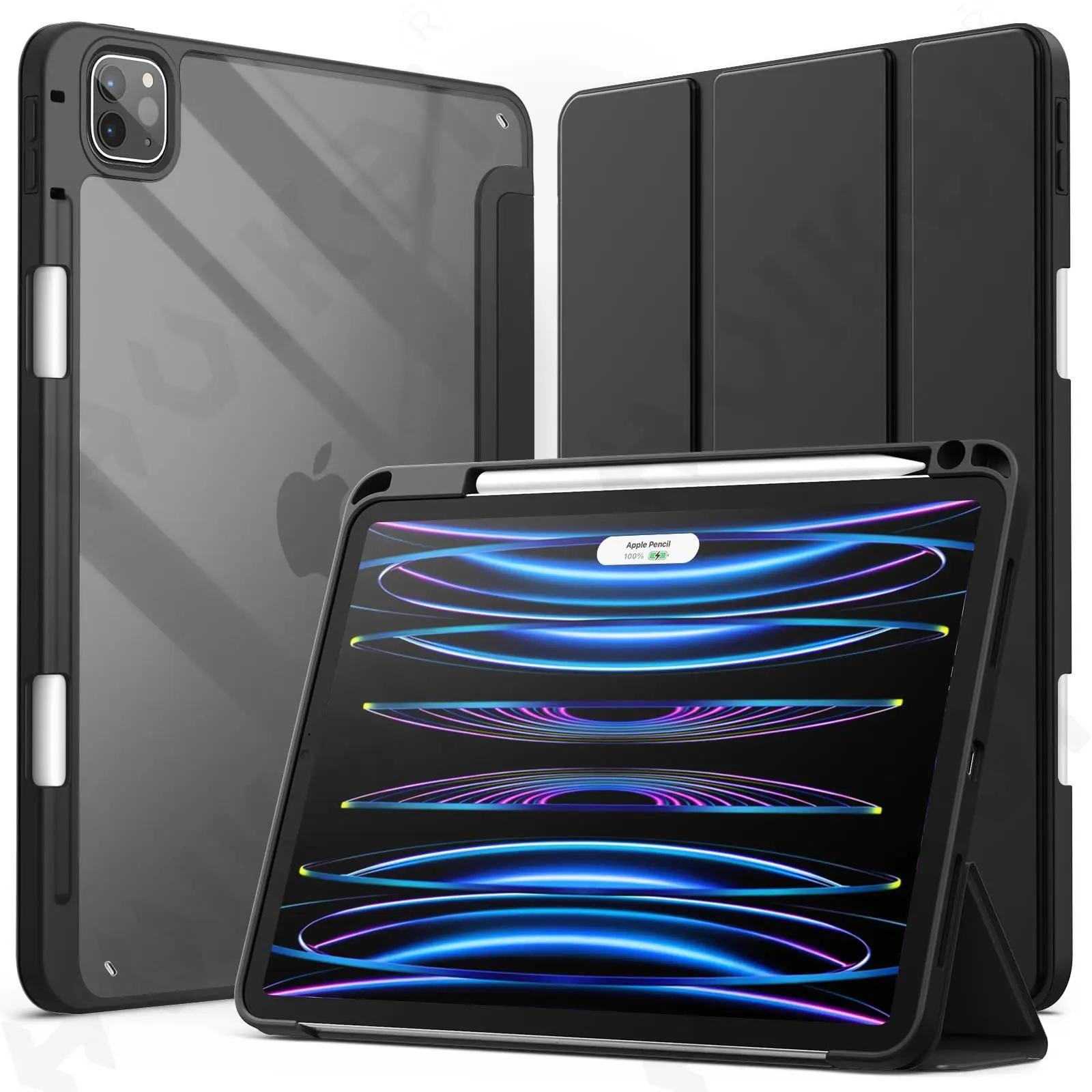 Rotating Case for iPad Pro 11 13 Air 11 13 M5 M4 M3 Mini 2025  with Pen Holder 360 Degree Protective Stand Cover Auto Wake Sleep