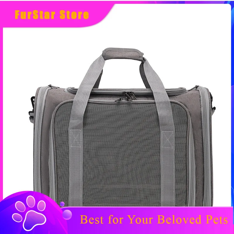 FurStarPet Cat Bag Out Portable Messenger Handbag Large Capacity Pet Bag Car Aviation Dog Bag