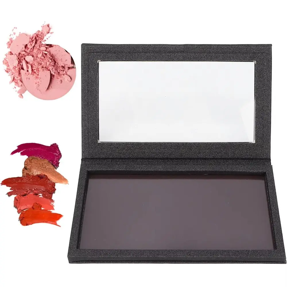 Large Size Eyeshadow Palette Glitter Matte Magnetic Base Magnetic Palette Clear Lid Window Cutout Empty Eyeshadow Box