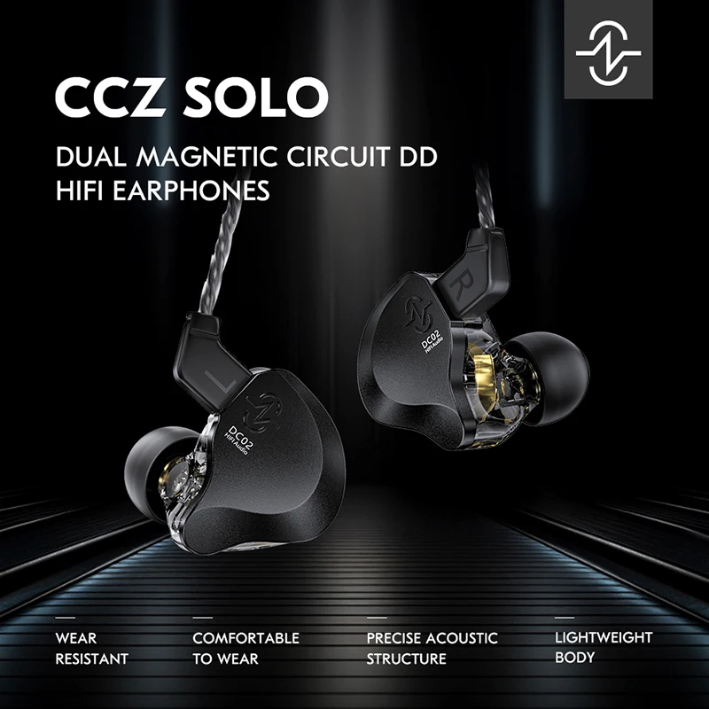 CCZ DC02 DD HIFI Earphones 4N OFC Iem Cable In Ear Monitor Wired Headphone With Microphone Sport Noise Cancelling Gaming Headset