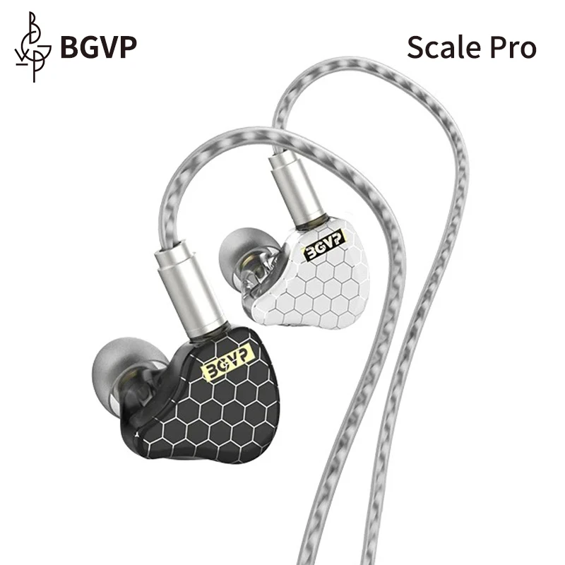 BGVP Scale Pro Earphones in-Ear Wired Hifi Monitor High Quality Headphone 1DD+1BA Hybrid Earbuds 6D Sound Effects Gaming Headset