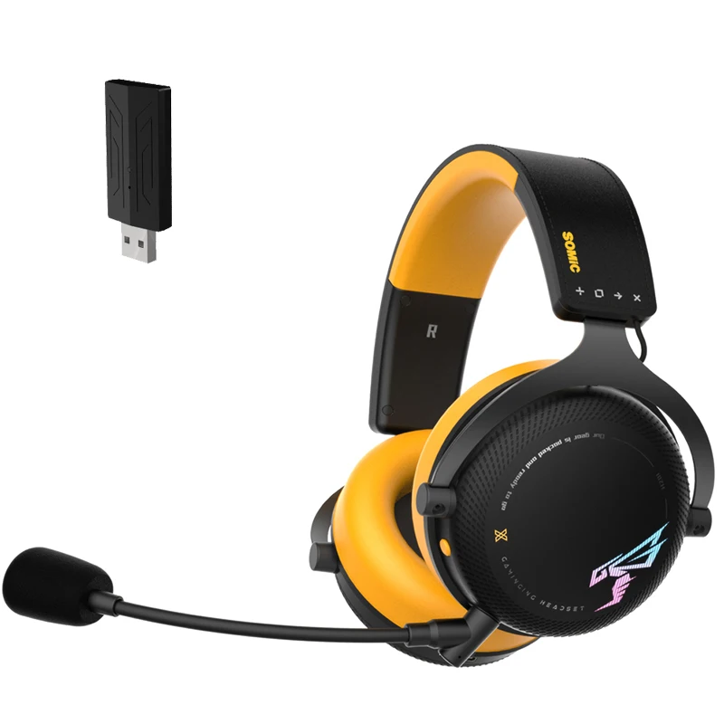 Somic G760 Wireless Bluetooth Headphone With 3 Modes Connection,35ms ultra-low latency,Cool Light Wireless Gaming Headset