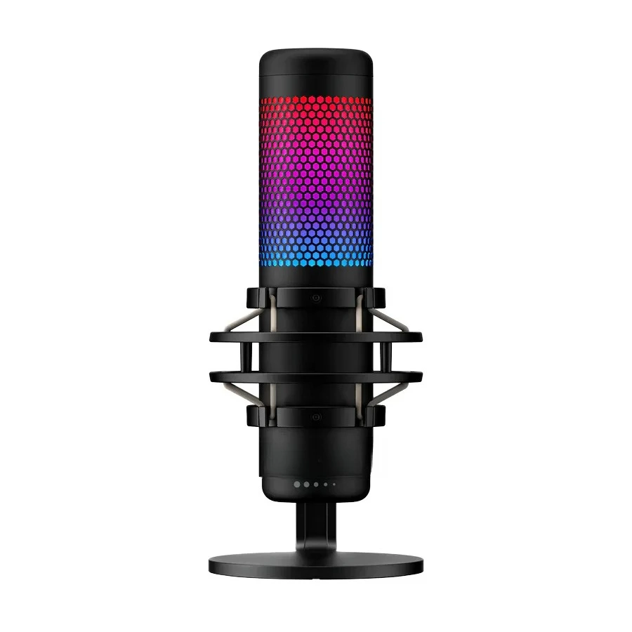 HyperX RGB USB Condenser Microphone for PC PS4 PS-Black Omni-Cardioid Polar Pattern Type C Wired Metal for PC PS4 PS5 c