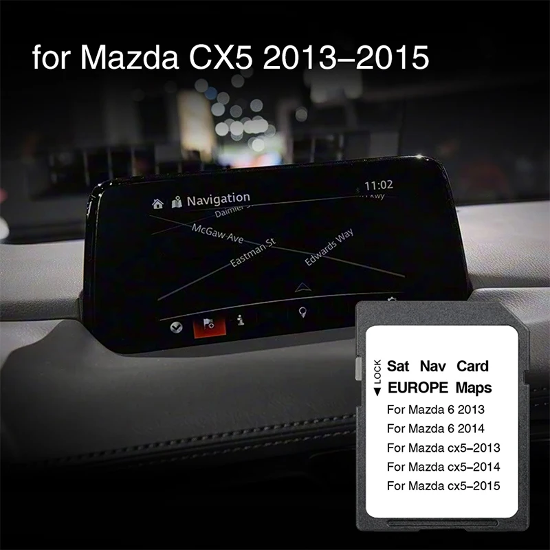 Use for Mazda CX-5 2013 2014 2015 SD Map Cards Europe UK Sat Navi 2025 Navigation 8GB Fast Delivey GPS Card Accessories
