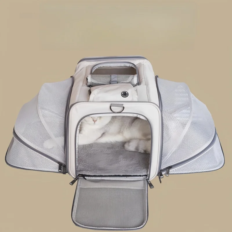 Portable Cat Expansion Bag, Summer Breathable Large Capacity Portable Crossbody Single Shoulder Pet Bag Cat Bag for Outdoor Use