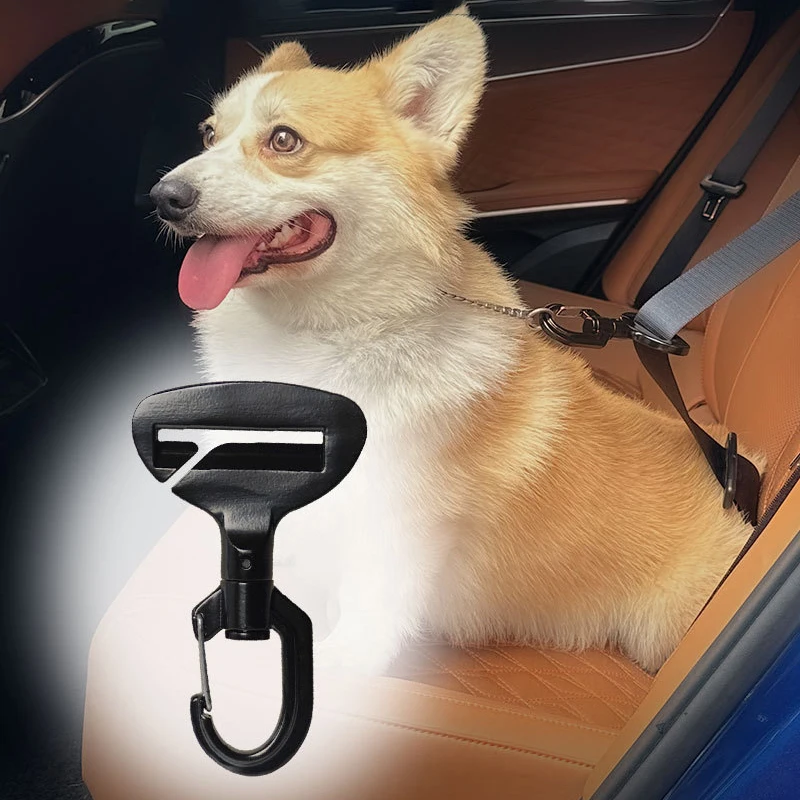 Portable Anti-Interference Pet Safety Belt Buckle Easy To Operate Durable Aluminum Alloy Car Seat Hook Dog Safety Accessories