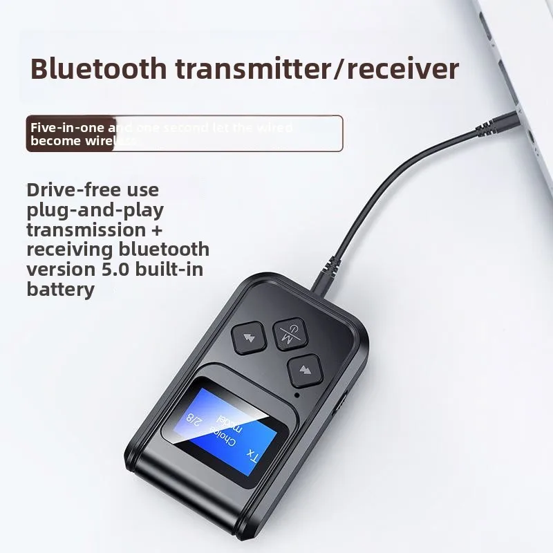 RT15 Bluetooth 5.0 Audio Receiver Transmitter EDR AUX 3.5mm Jack Stereo Music Wireless Adapter Handsfree for Car TV PC Headphone