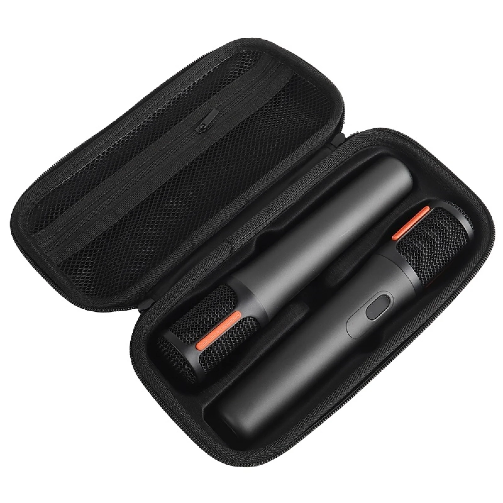 Microphone Carrying Case for JBL PartyBox Wireless Two Mic Travel Bag for Receivers, Adapters, AA Batteries, Charger Organizer