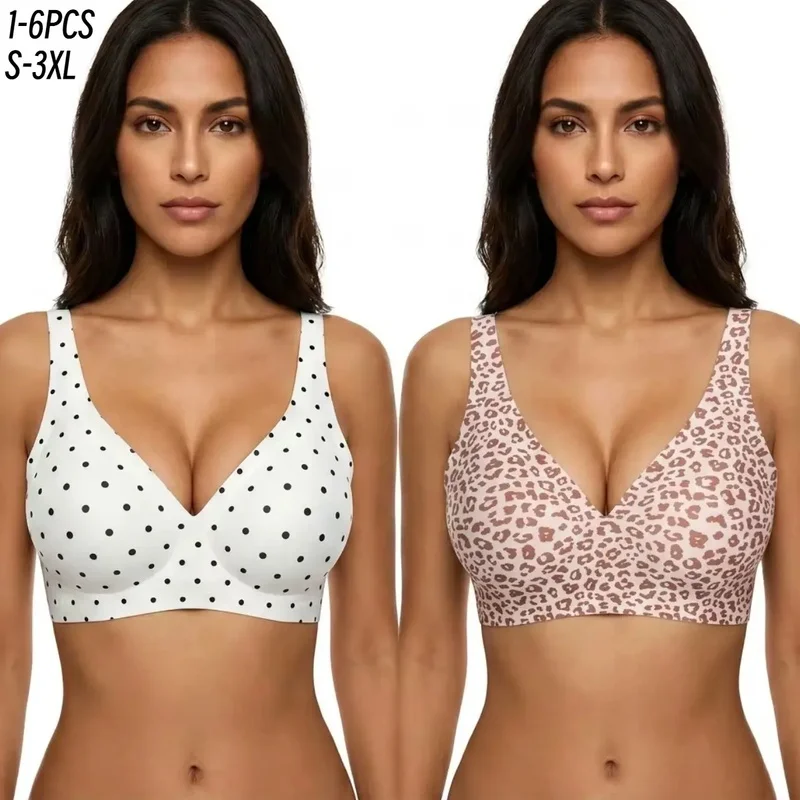 1/2/3/4/6PCS Deep V Seamless Women Comtable Push Up No Underwire Jelly Bra Bralettes Wireless Tshirts Bras Every