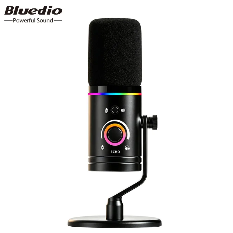 Bluedio S3 Desktop Gaming Microphone With RGB/Noise‑Reduction/Shock Mount For PC Laptop Game Live Broadcast Podcast Recording