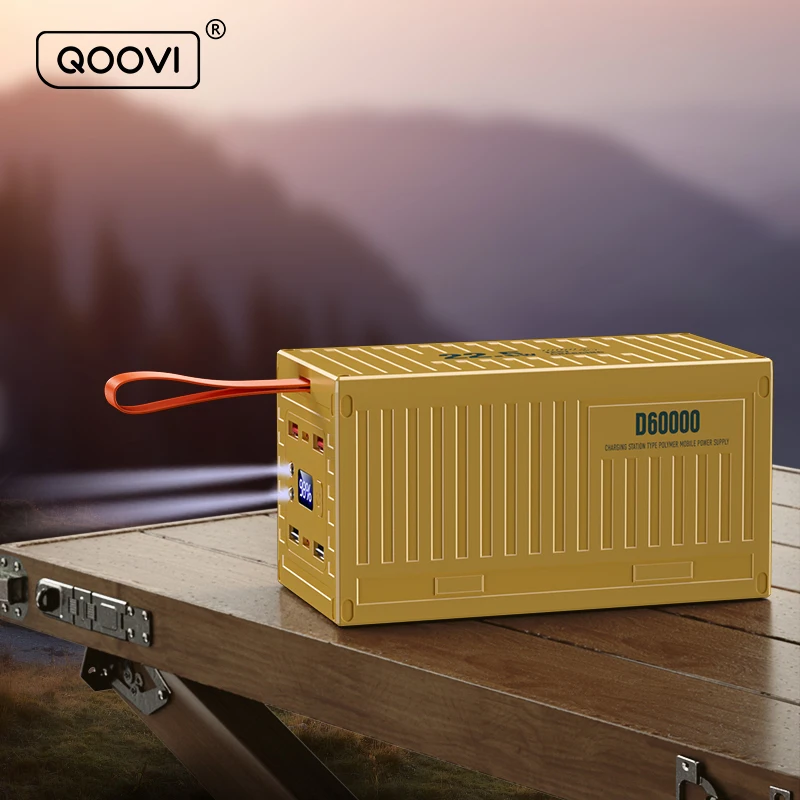 QOOVI 60000mAh 22.5W Power Bank PD QC 3.0 Charger Powerbank Large Battery Capacity Power Station Fast Charging For iPhone Xiaomi