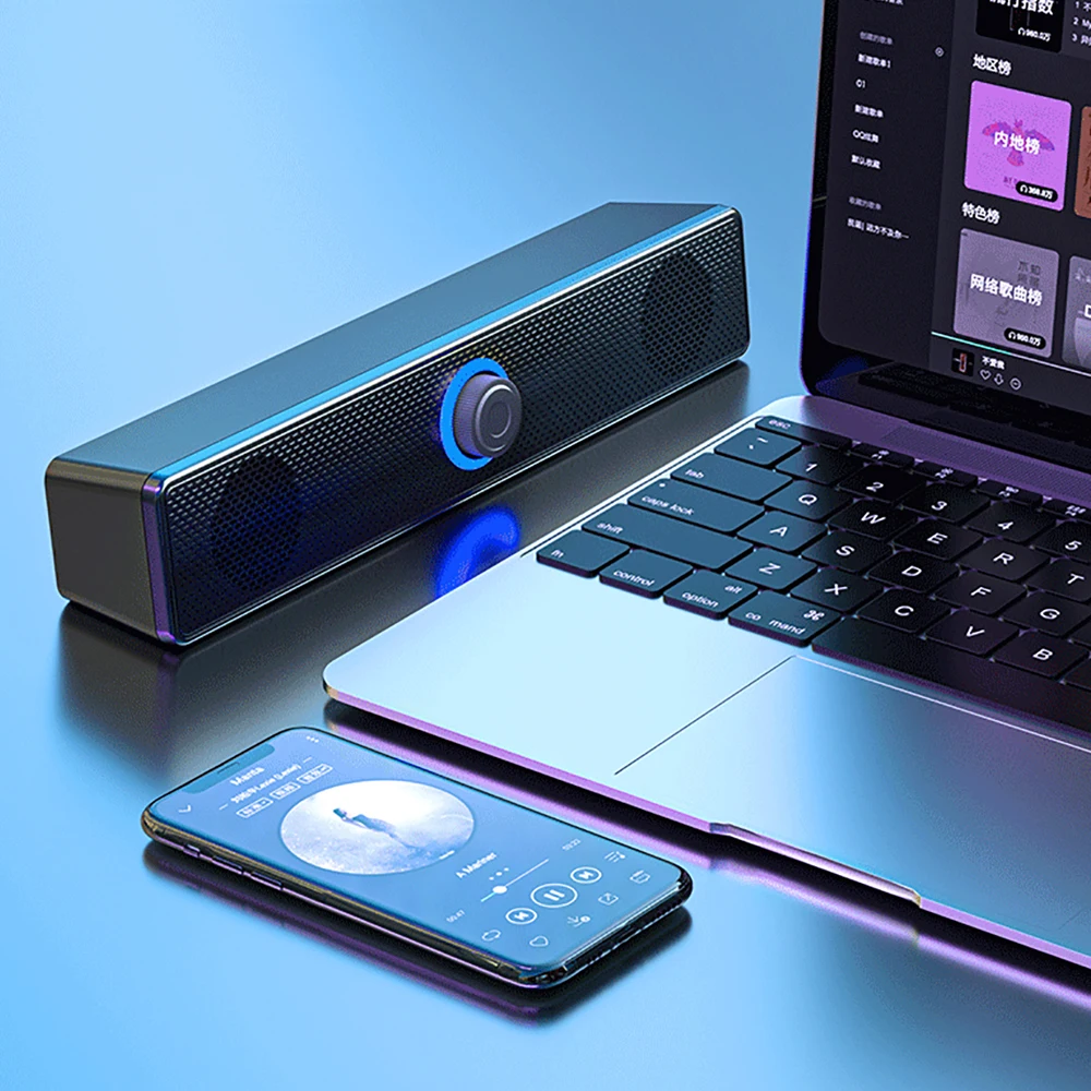 USB Wired Subwoofer Bass Computer Speaker HiFi Stereo Sound For PC Laptop Phone Tablet MP3 Music Player