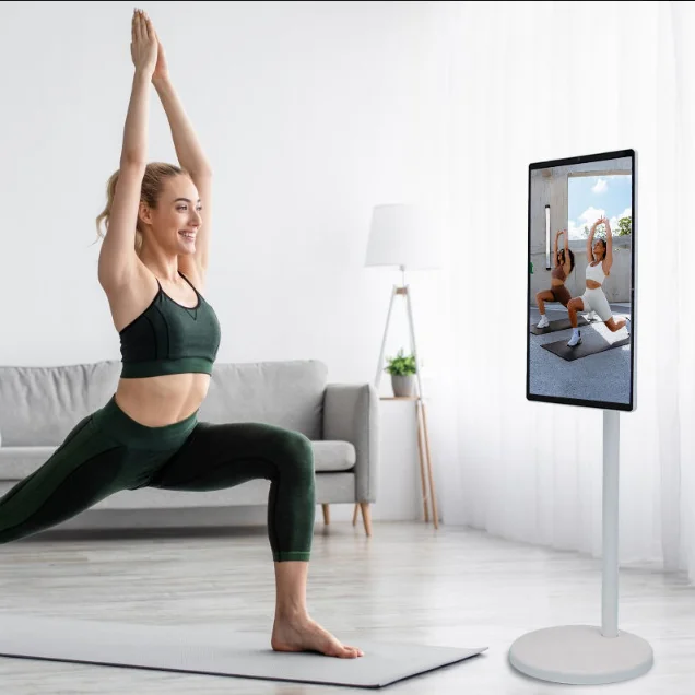 Portable 24 Inch Android Smart LED TV Touch Screen Mini Television White Flat Screen Tablets with Battery for Home Business