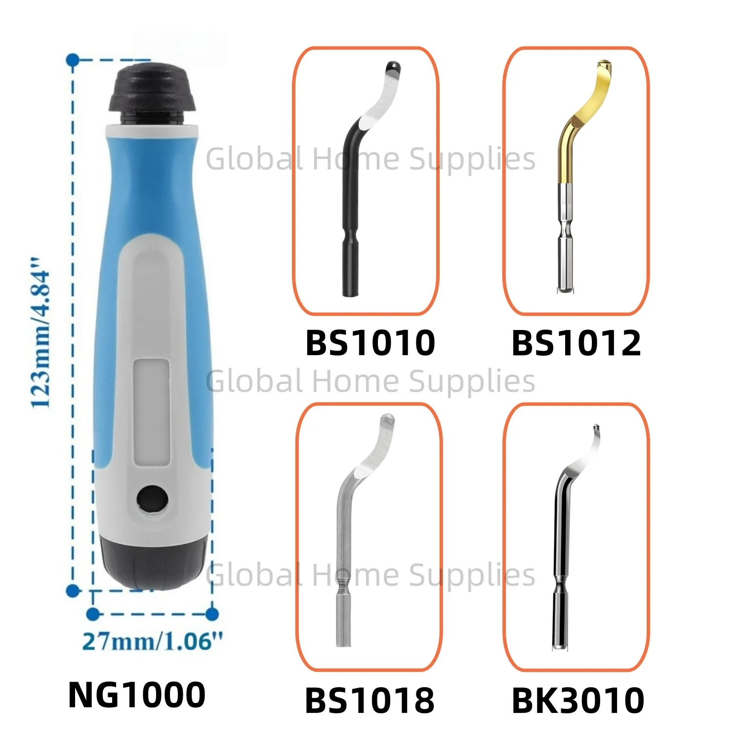 Hand Deburring Tool Kit with 4PCS 360 Degree Rotary Head High Grade Swivel Blades NB1000 RB1000 NG1000 EO1000 RB3000 Ergonomic H