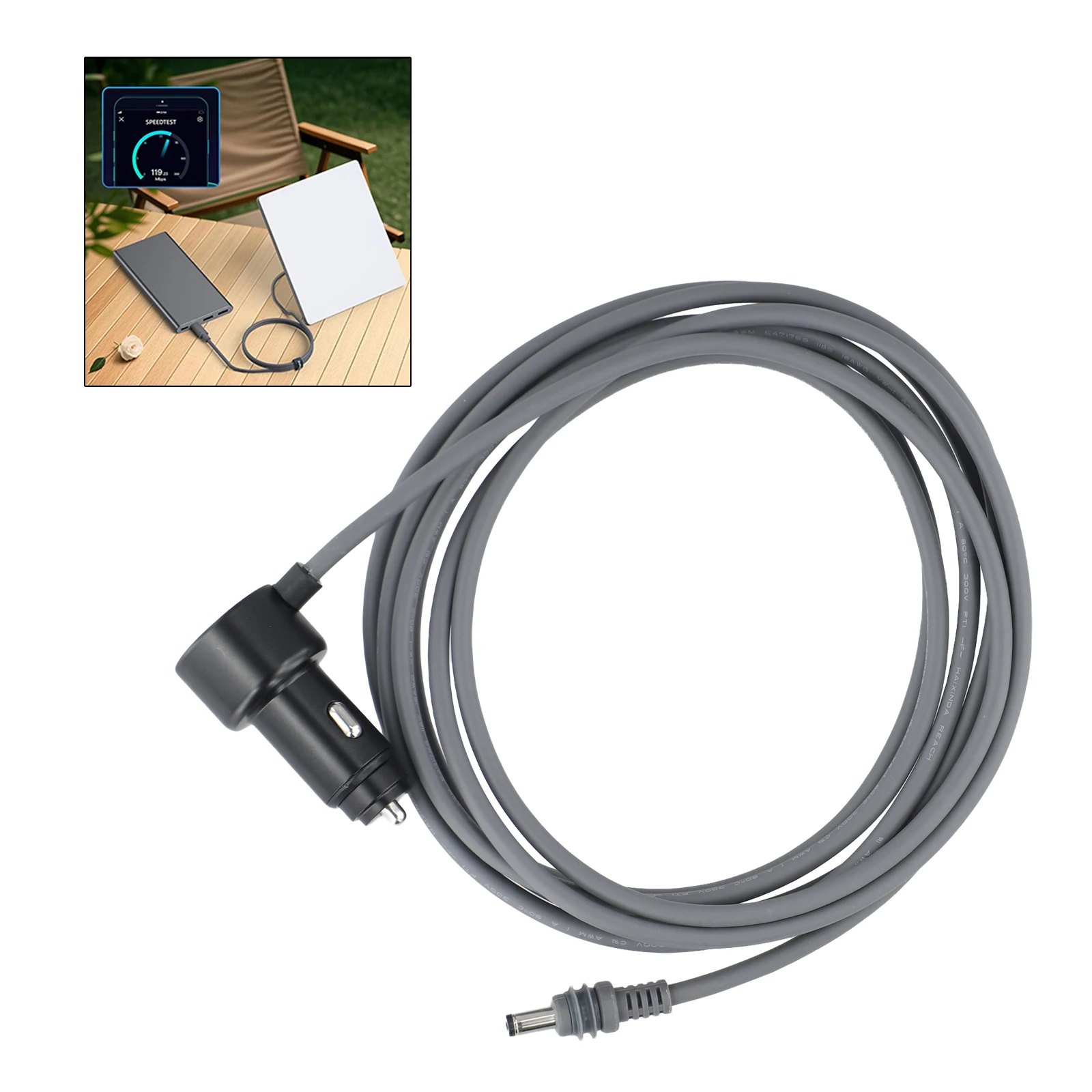 For Starlink Mini Dual USB Car Charger 12V-24V Vehicles 2M/3M/5M DC Cable Digital Voltmeter Waterproof Extension Charger
