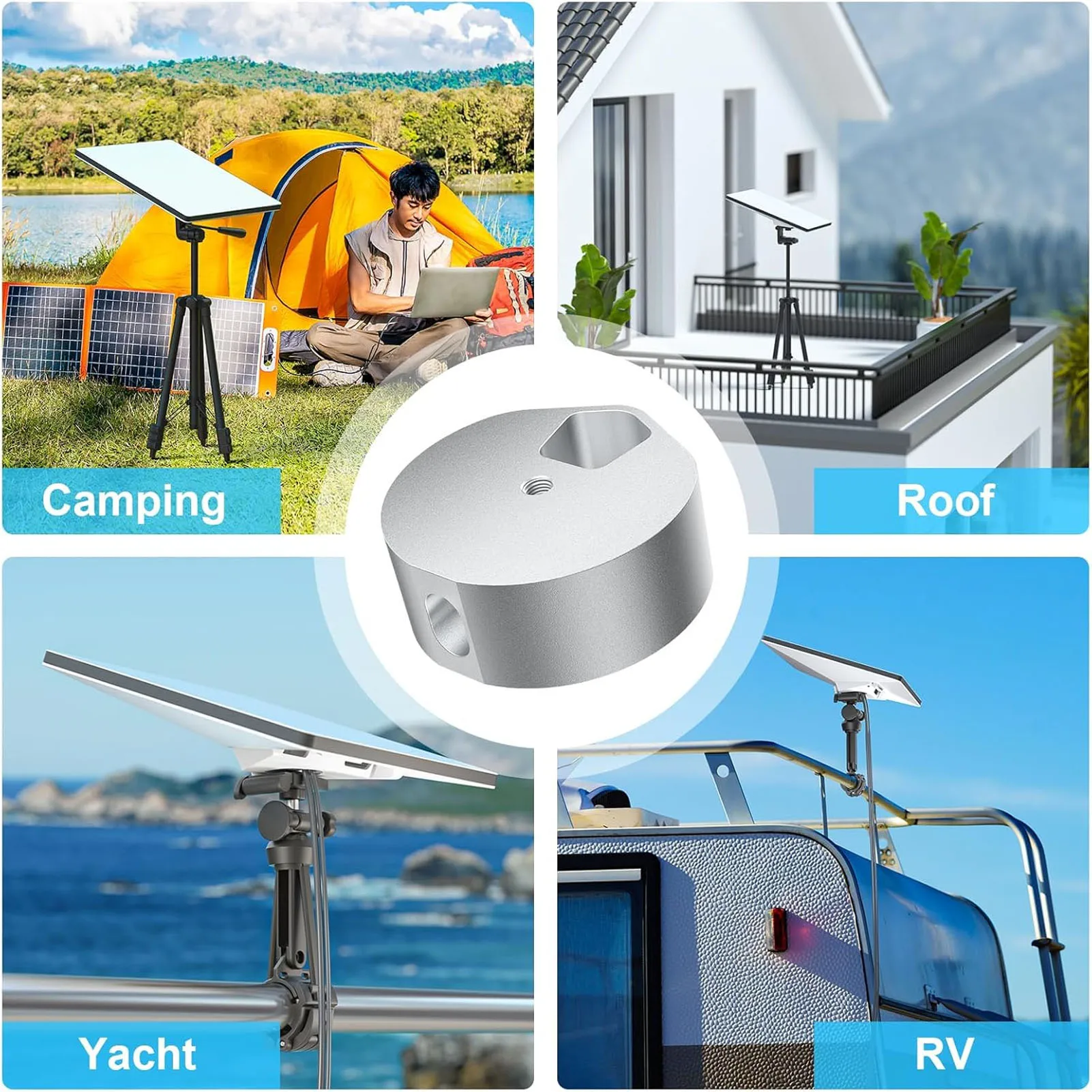 1pc For Starlink Mini Tripod Adapter 1/4 3/8 Inch Threaded Satellite Dish Fixing Clamp Mount Adapter for Camping RV Travel wall