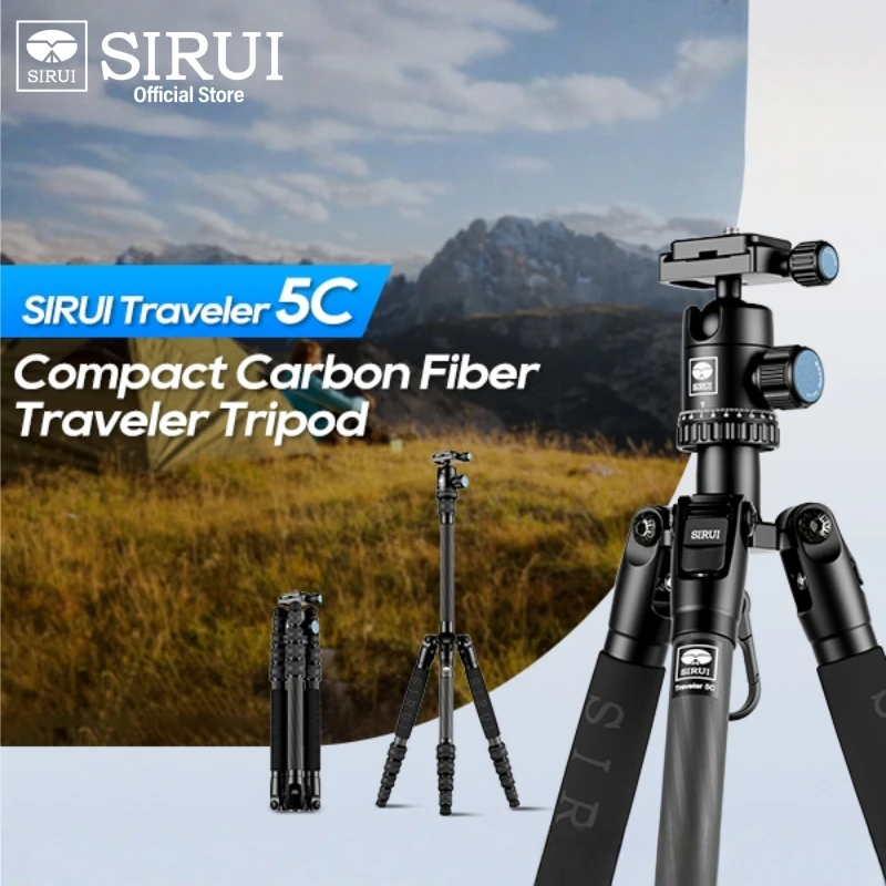 SIRUI Lightweight Carbon Fiber Camera Tripod 1.38M With 360° Ball Head Arca Swiss QR Plate For Sony DSLRs Tripode Traveler 5C