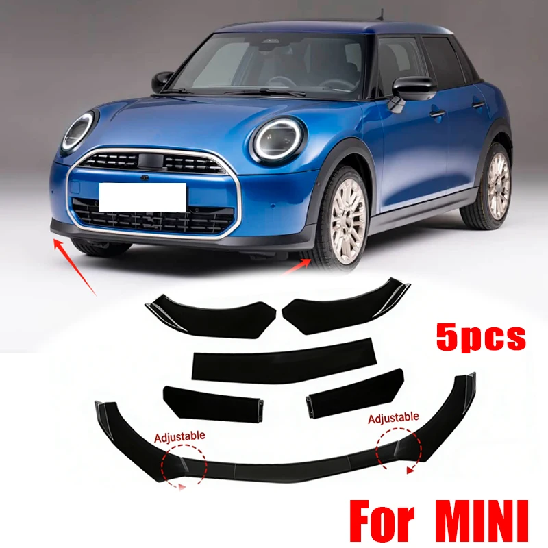 5Pcs ABS Material Universal Car Front Bumper Separator Bumper Lip Body Kit Duck Lip Separator For MINI Car Accessories