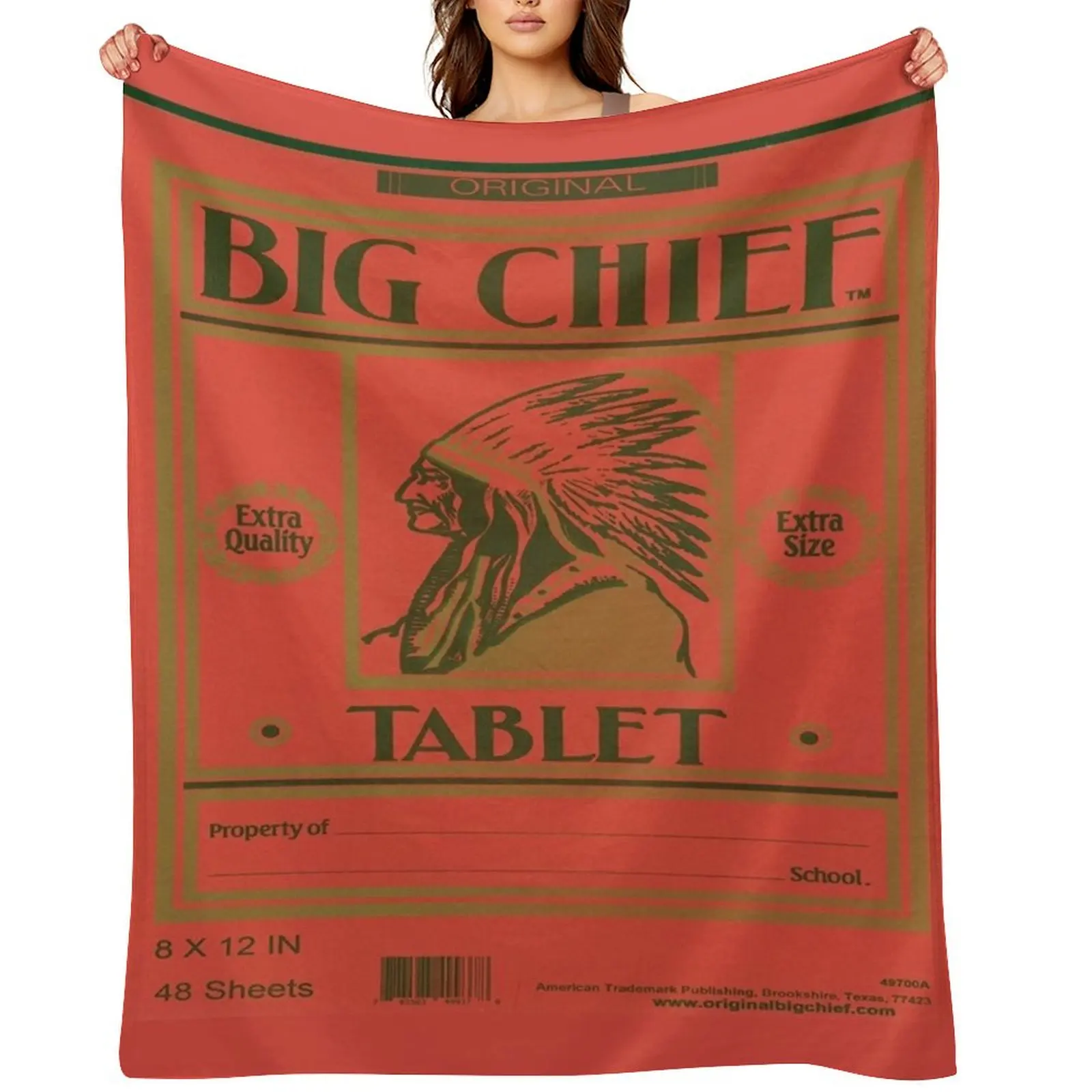 Big Chief Vintage Tablet Cover Throw Blanket Bed Fashionable Camping Summer Multi-Purpose Blankets