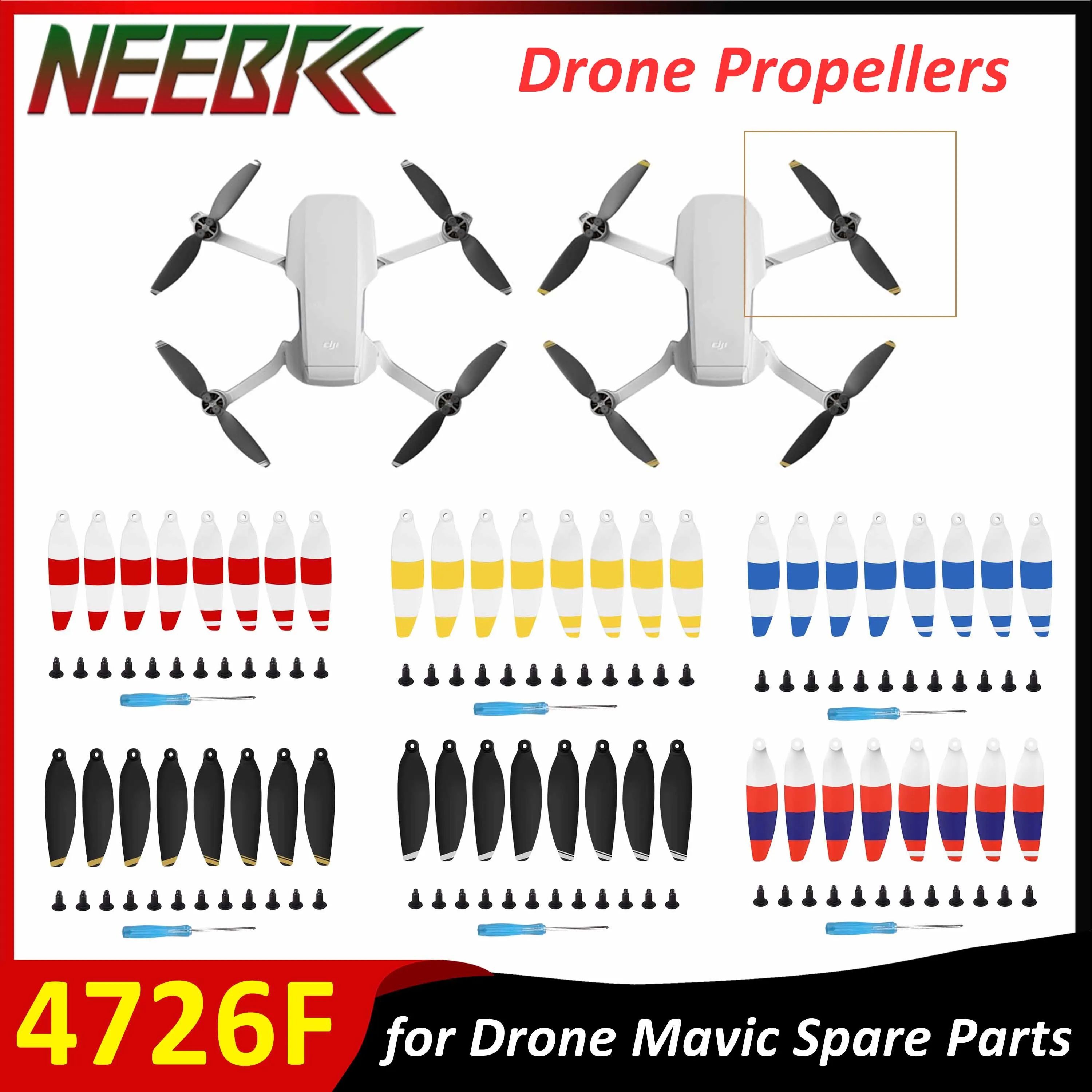 8pcs/set 4726F Propellers Blade Props with Screws Replace Parts Tool for DJI Mavic Mini / Mini 2 2SE /mini SE Drone Accessories