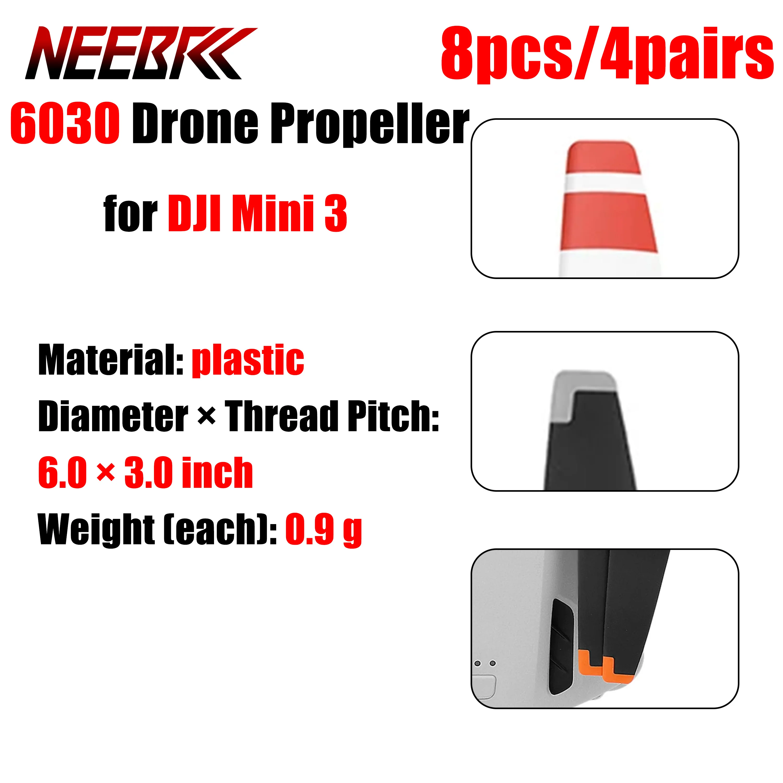 8pcs/4pairs 6030 Drone Propeller Low-Noise Props Blade for DJI Mini 3 RC Racing Quadcopter Replacement Spare Parts Accessories