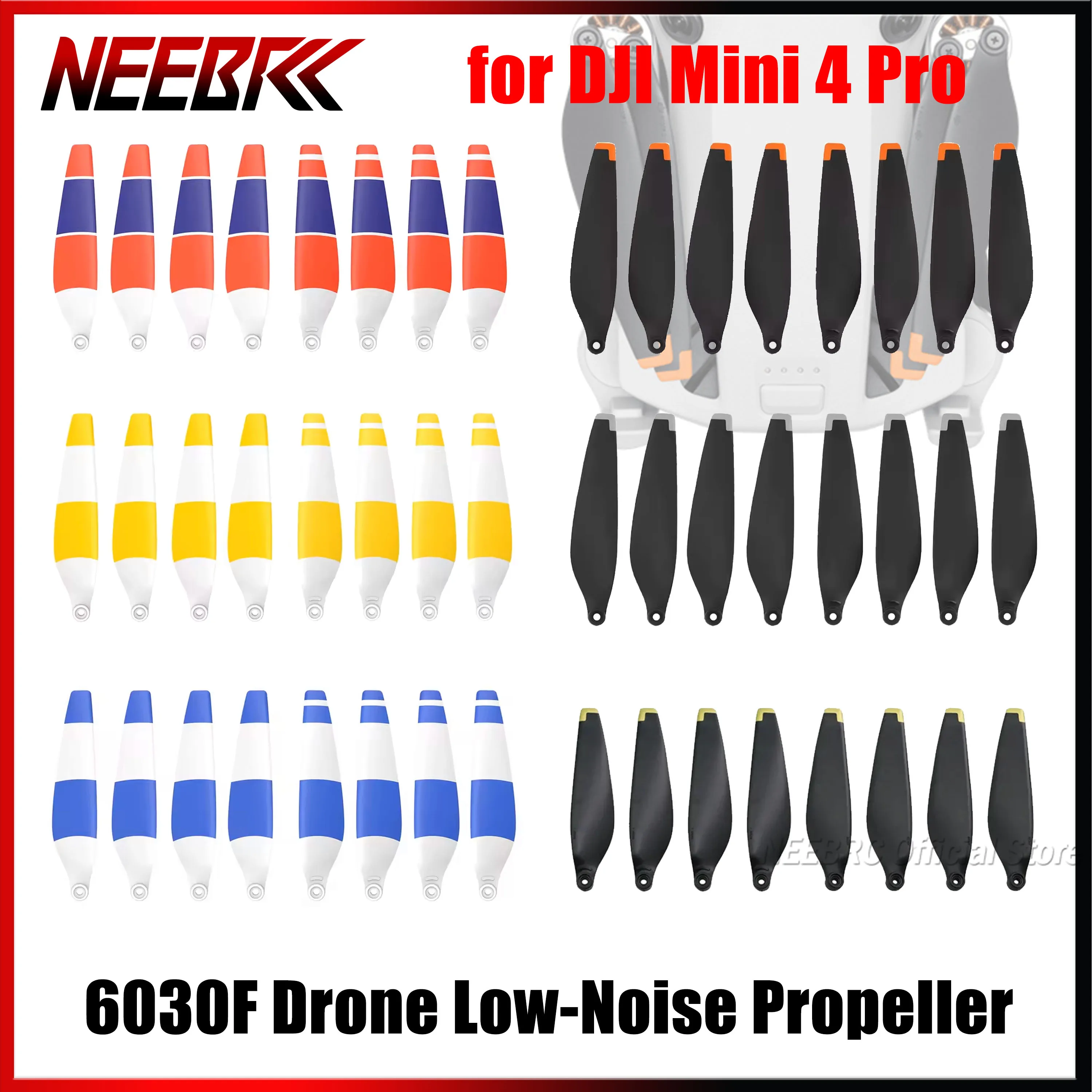 8pcs 6030F Drone Low-Noise Propeller Props Blade for DJI Mini 4 Pro RC Racing Quadcopter Replacement Spare Toy Parts Accessories