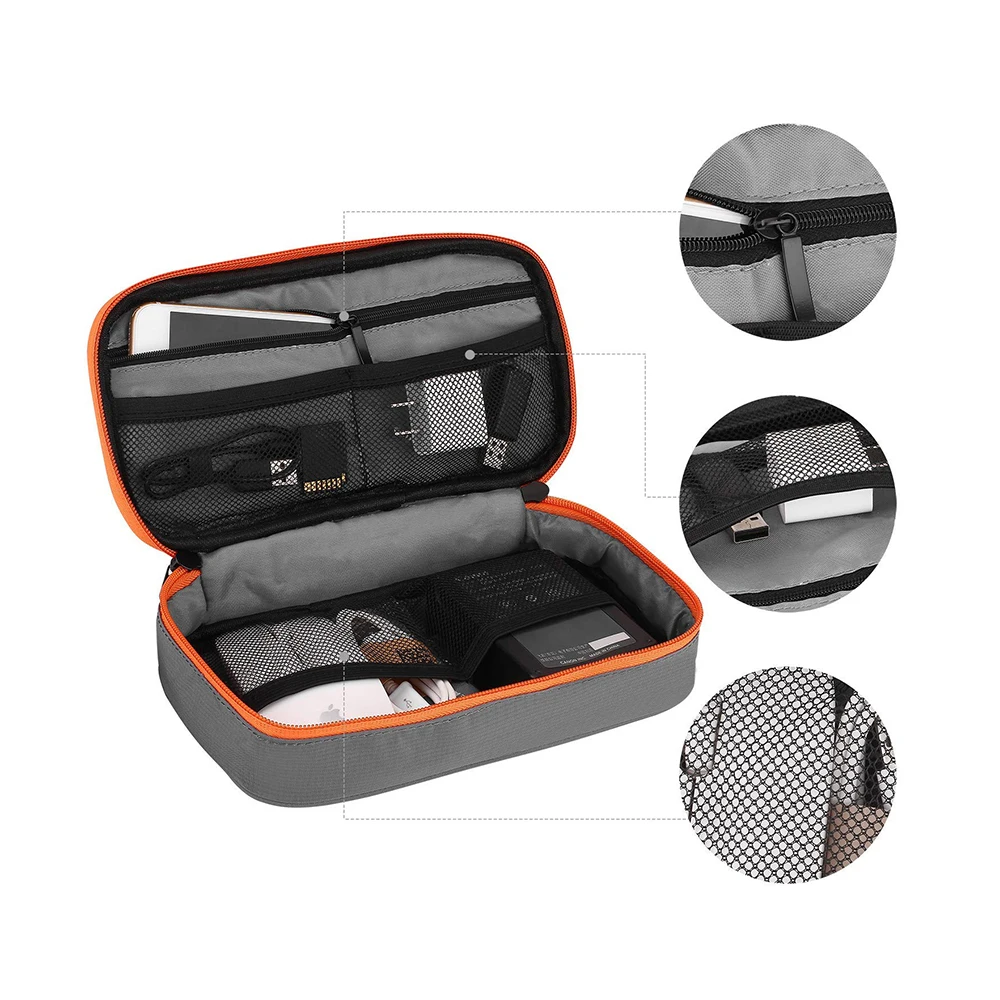 Home Cable Organizer Bag | Portable Electronic Gadget Carry Case for iPad, Charger, USB Flash Drive & Power Cables