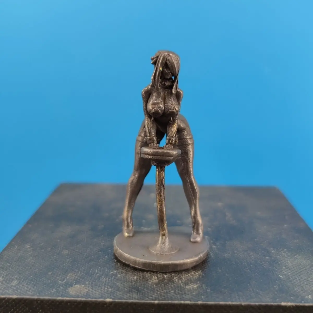 Brass Mini Bunny Girl Statue - Collectible Anime Figurine, Desktop Decor, Small Size Handmade Decorative Piece for Home/Office