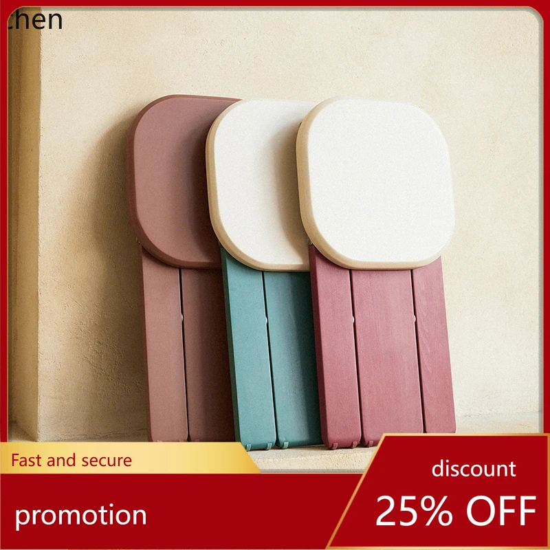 HT wood folding stool Internet celebrity home low shoe stool portable creative thickened folding stool