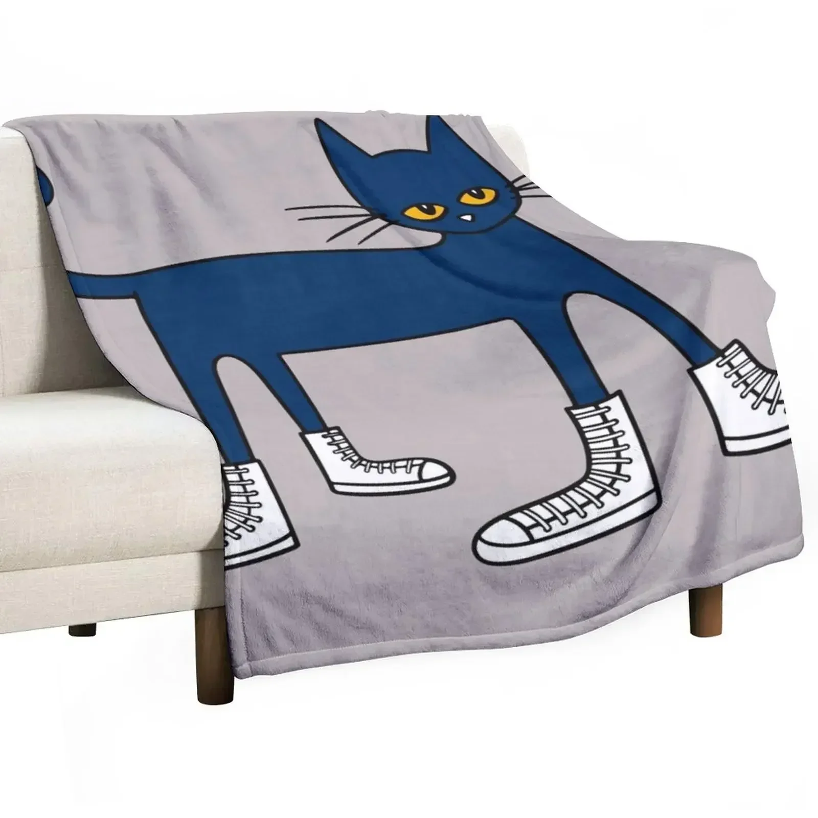 Pete the Cat: I Love My White Shoes Throw Blanket Hairy Soft Plaid Moving Luxury Brand Soft Plush Plaid Weighted Blankets