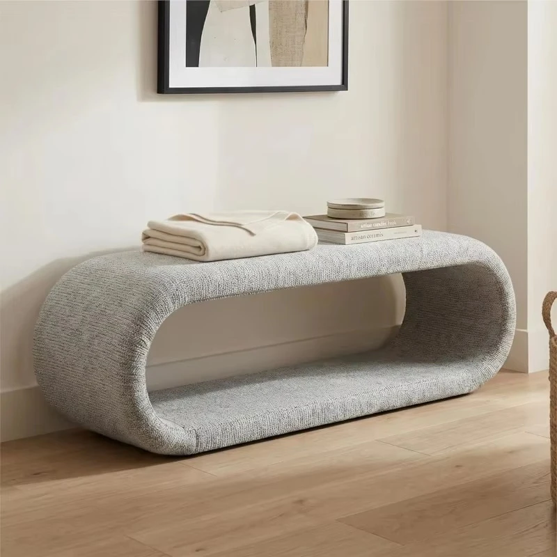 Portable fabric modern shoe changing sofa footstool suitable for home and hotel use cushion stool