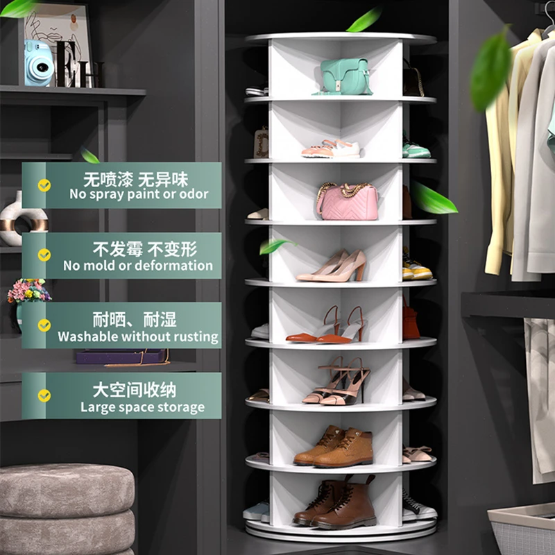 360° Rotating Portable Minimalist Bag Display Stand Creative Space-Saving Multi-Tier Shoe Cabinet Storage Rack